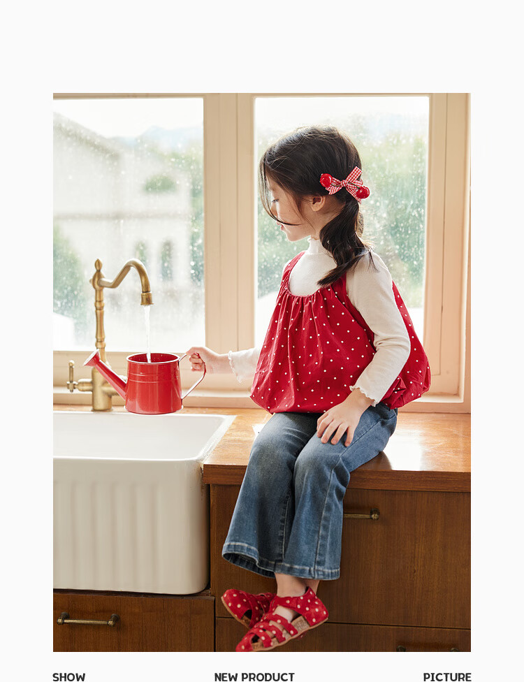 LUSON Little O Baby Kids Autumn Outfit Girls Polka Dot 2025 New Super Cute Flower Bud Vest Set 19